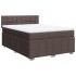 Cama box spring con colchón tela marrón oscuro 140x190
