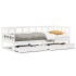 Sofá cama con cajones madera maciza de pino blanco 90x200