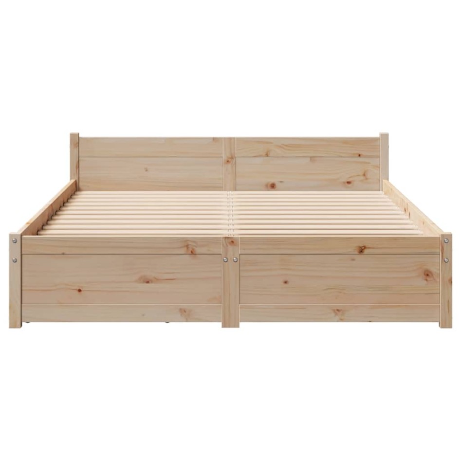 Estructura de cama sin colchón madera de pino maciza 120x200