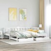 Sofá cama nido con cajones sin colchón blanco 90x200 cm