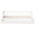Sofá cama nido con cajones sin colchón blanco 90x200