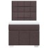 Cama box spring con colchón tela marrón oscuro 80x200