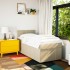 Cama box spring con colchón tela color crema 100x200