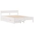 Estructura de cama sin colchón madera de pino blanca 140x190