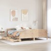 Estructura de cama sin colchón madera maciza de pino 200x200 cm