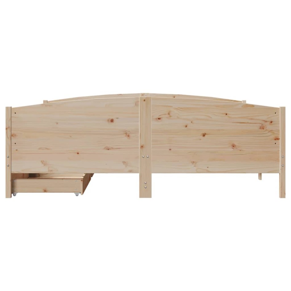Estructura de cama sin colchón madera maciza de pino 200x200