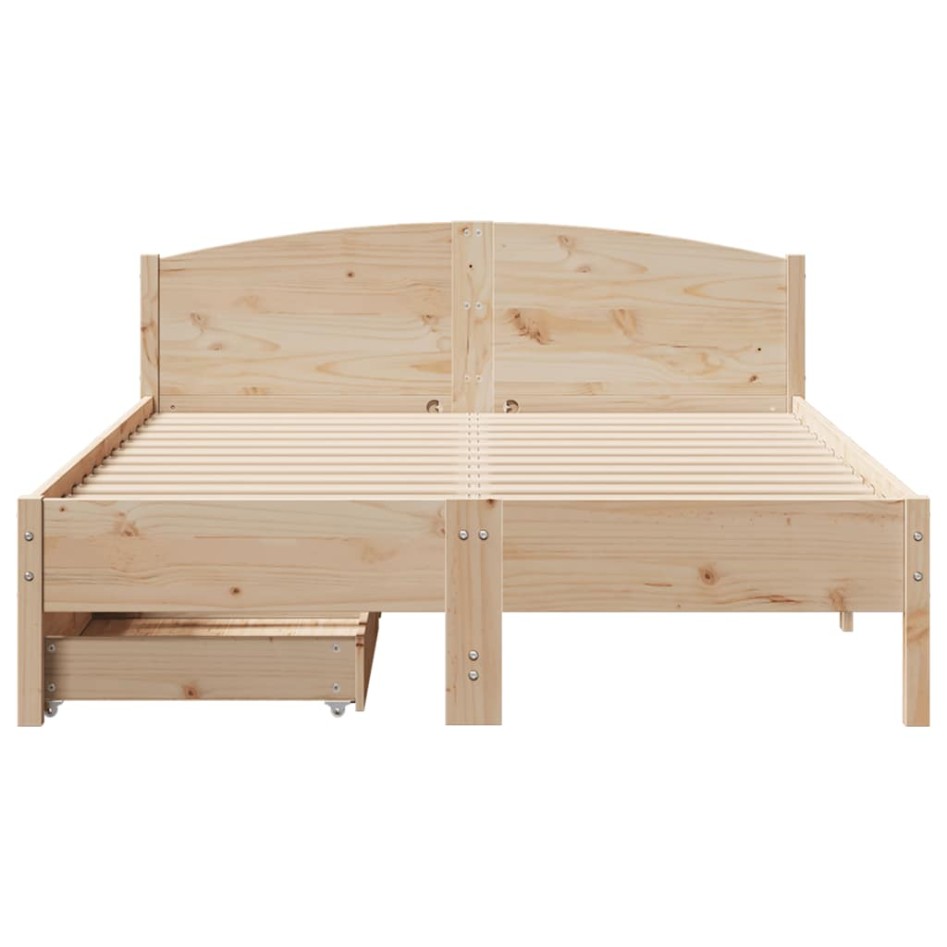 Estructura de cama sin colchón madera de pino maciza 120x200