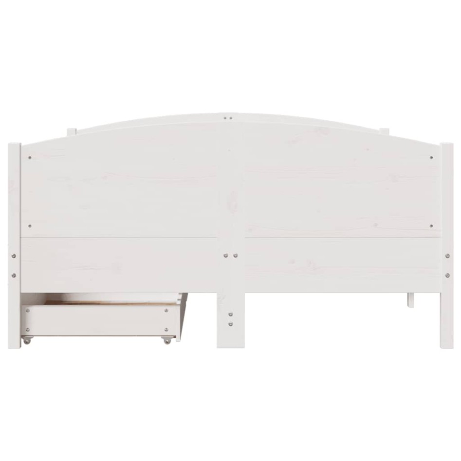Estructura de cama sin colchón madera de pino blanca 140x190