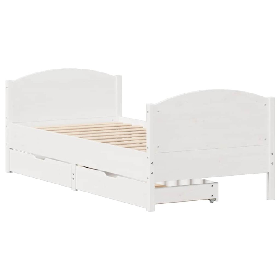Estructura de cama sin colchón madera de pino blanca 90x200