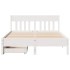Estructura de cama sin colchón madera de pino blanca 150x200