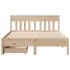 Estructura de cama sin colchón madera de pino blanca 140x200