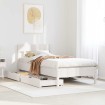 Estructura de cama sin colchón madera maciza blanca 75x190 cm