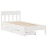 Estructura de cama sin colchón madera maciza blanca 75x190