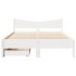 Estructura de cama con cajones madera de pino blanca 160x200
