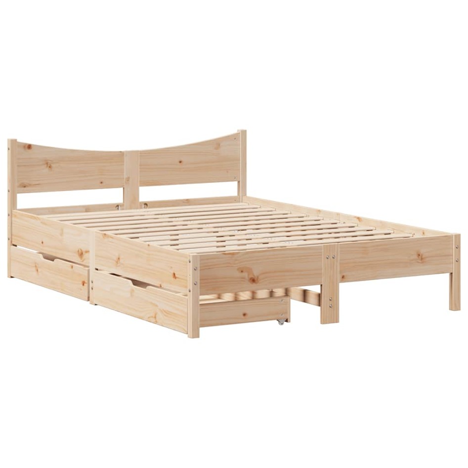 Estructura de cama con cajones madera maciza de pino