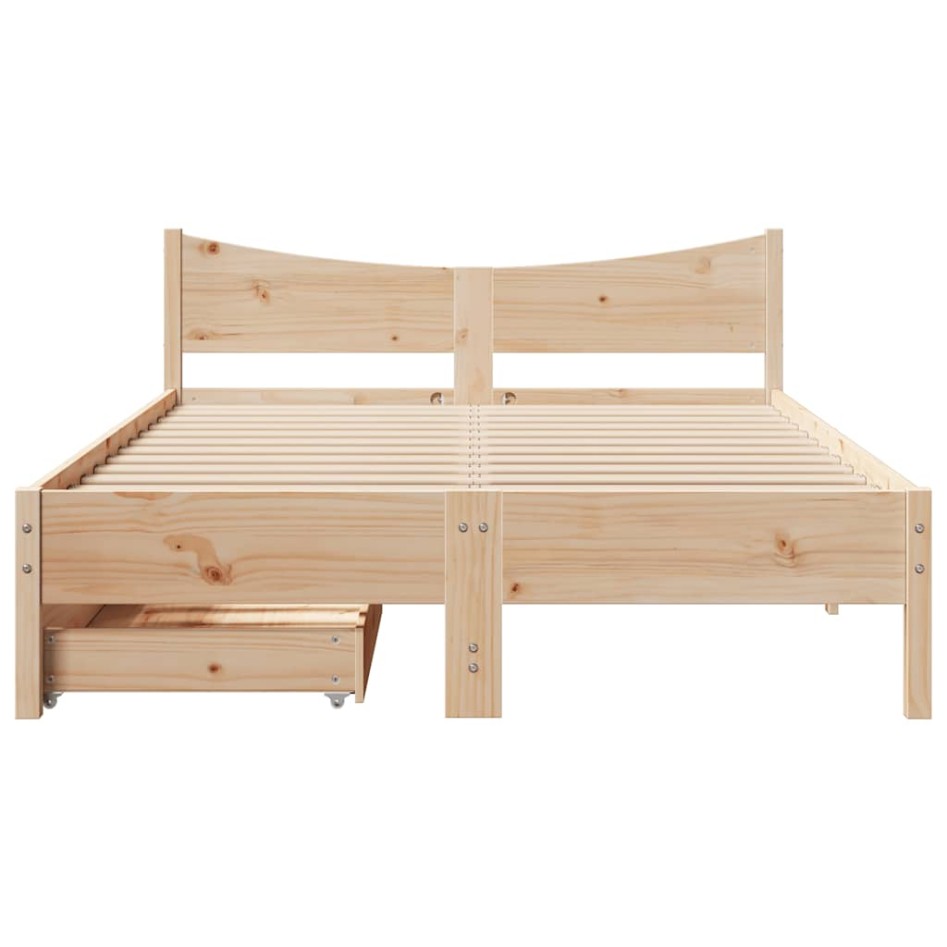 Estructura de cama con cajones madera maciza de pino