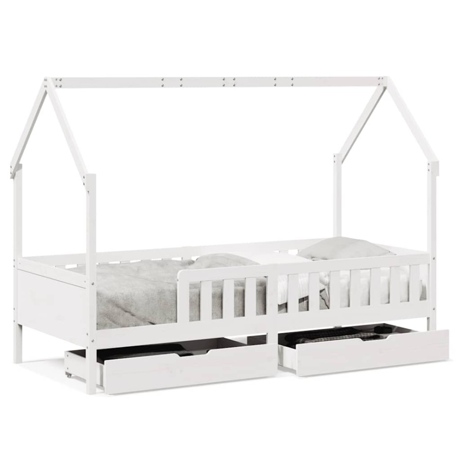Estructura de cama para niños con cajones madera pino 90x200