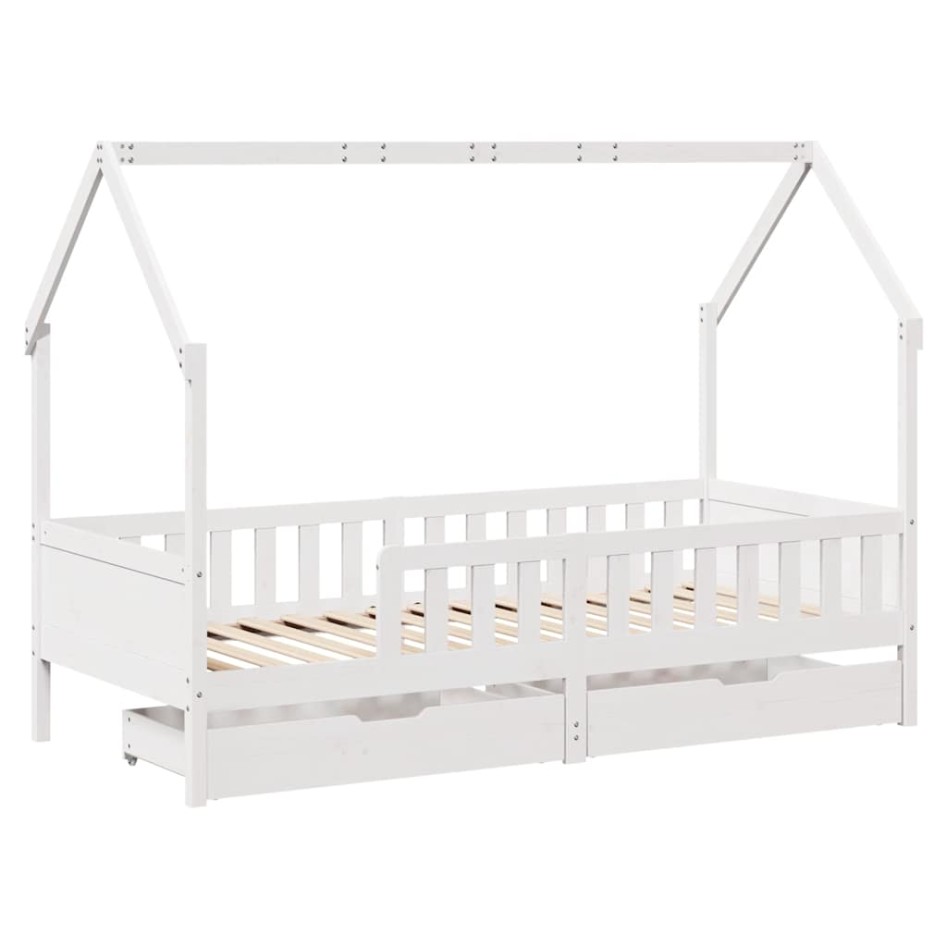 Estructura de cama para niños con cajones madera pino 90x200