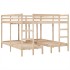 Estructura de litera triple madera de pino 200x200/80x200