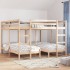 Estructura de litera triple madera de pino 200x200/80x200