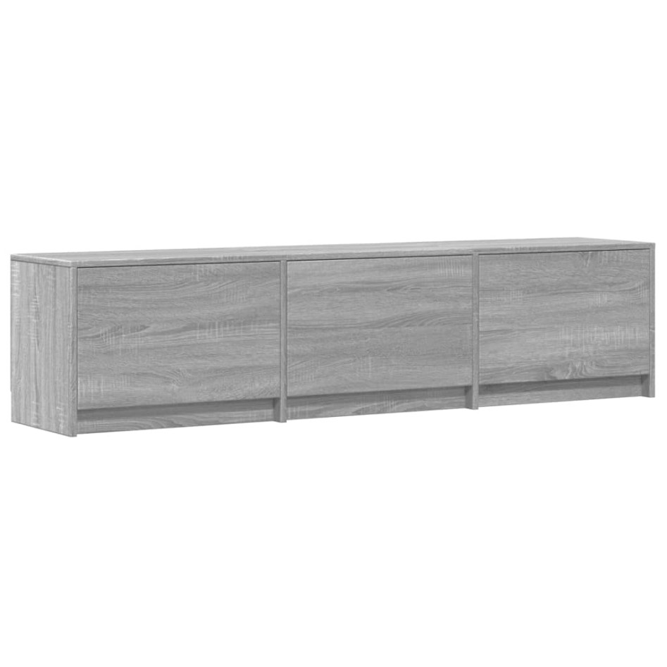 Mueble de TV con LED madera ingeniería gris Sonoma 165x34x40