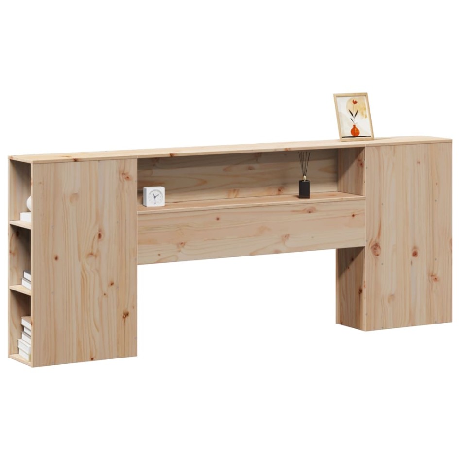 Cabecero de cama con almacenaje madera maciza de pino 200