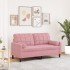 Sofá de 2 plazas con cojines terciopelo rosa 140