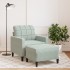 Sillón con taburete terciopelo gris claro 60