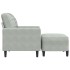 Sillón con taburete terciopelo gris claro 60