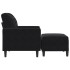 Sillón con taburete terciopelo negro 60