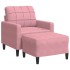 Sillón con taburete terciopelo rosa 60