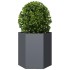 Jardinera hexagonal acero gris antracita 46x40x45