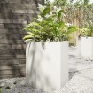 Jardinera hexagonal acero blanco 46x40x45 cm