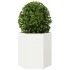 Jardinera hexagonal acero blanco 46x40x45