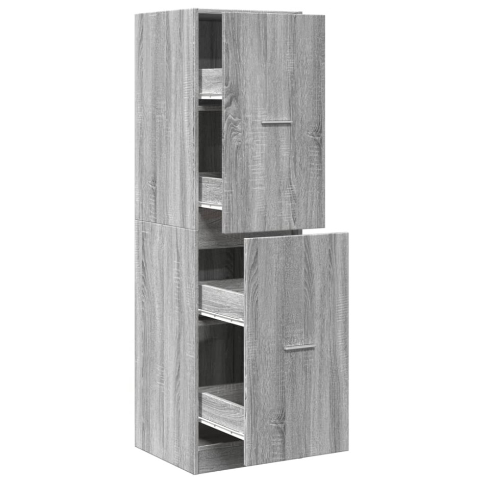 Armario botiquín madera ingeniería gris Sonoma 40x41x144,5