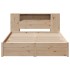 Cama con estantería sin colchón madera maciza de pino
