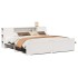 Cama con estantería sin colchón madera maciza blanca 200x200