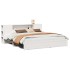 Cama con estantería sin colchón madera maciza blanca 200x200