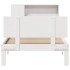 Cama con estantería sin colchón madera maciza blanco 90x200