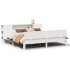 Cama con estantería sin colchón madera maciza blanca 180x200