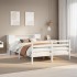 Cama con estantería sin colchón madera maciza blanca 120x200
