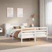 Cama con estantería sin colchón madera maciza blanca 120x200 cm