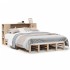 Cama con estantería sin colchón madera maciza 140x200