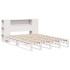 Cama con estantería sin colchón madera maciza blanca 160x200