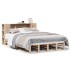 Cama con estantería sin colchón madera maciza 140x190