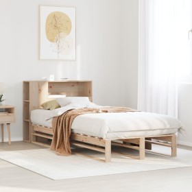 Cama con estantería sin colchón madera maciza 75x190