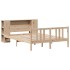 Cama con estantería sin colchón madera maciza de pino