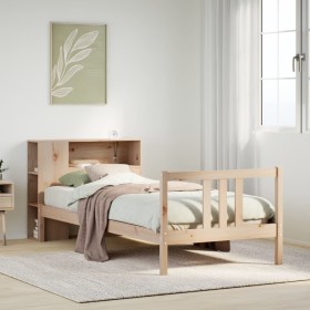 Cama con estantería sin colchón madera maciza de pino 75x190