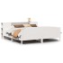Cama con estantería sin colchón madera maciza blanca 200x200