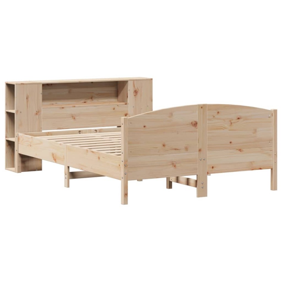 Cama con estantería sin colchón madera maciza de pino